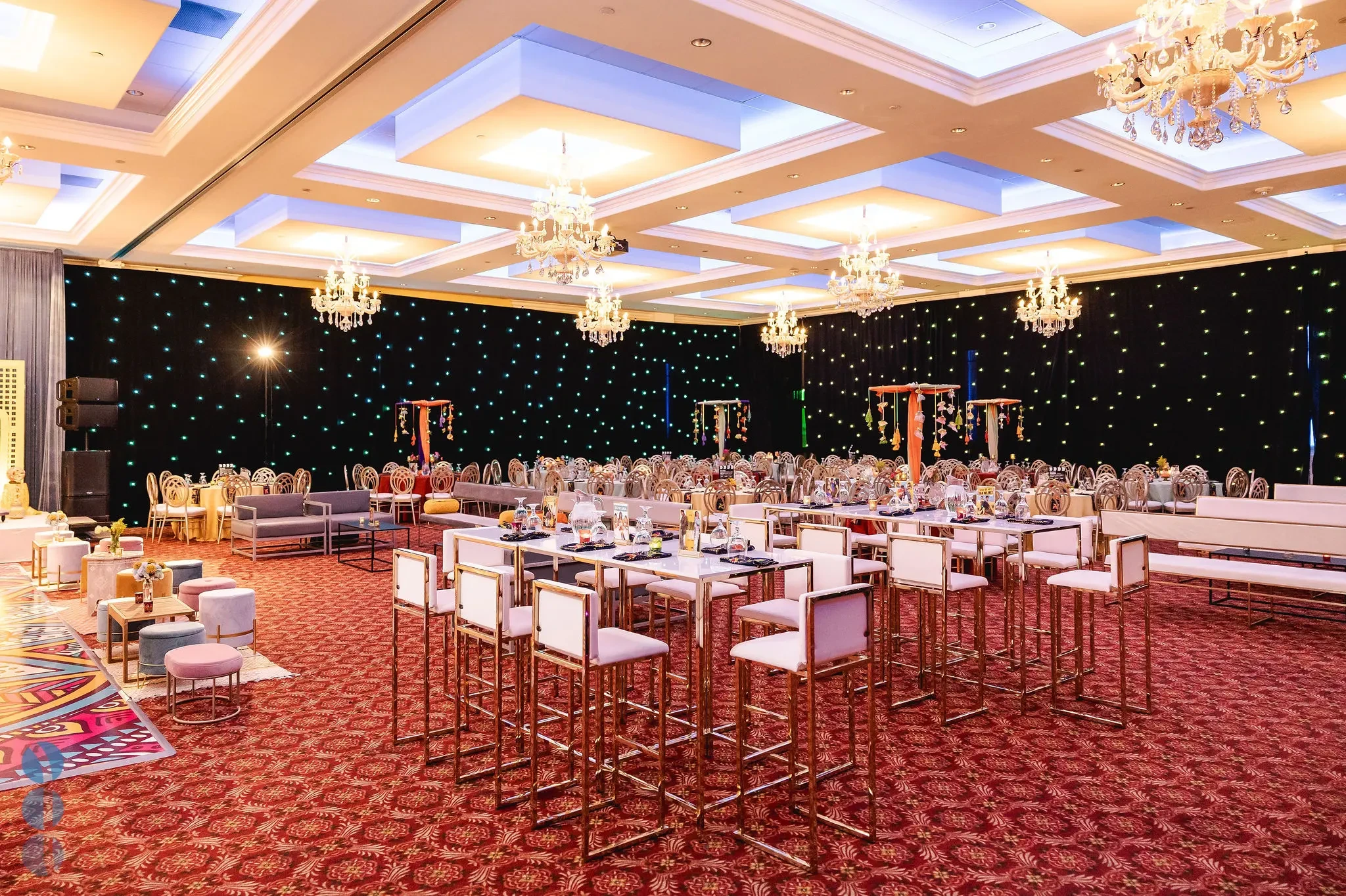 Sunrise Event Center — star-light ballroom setup